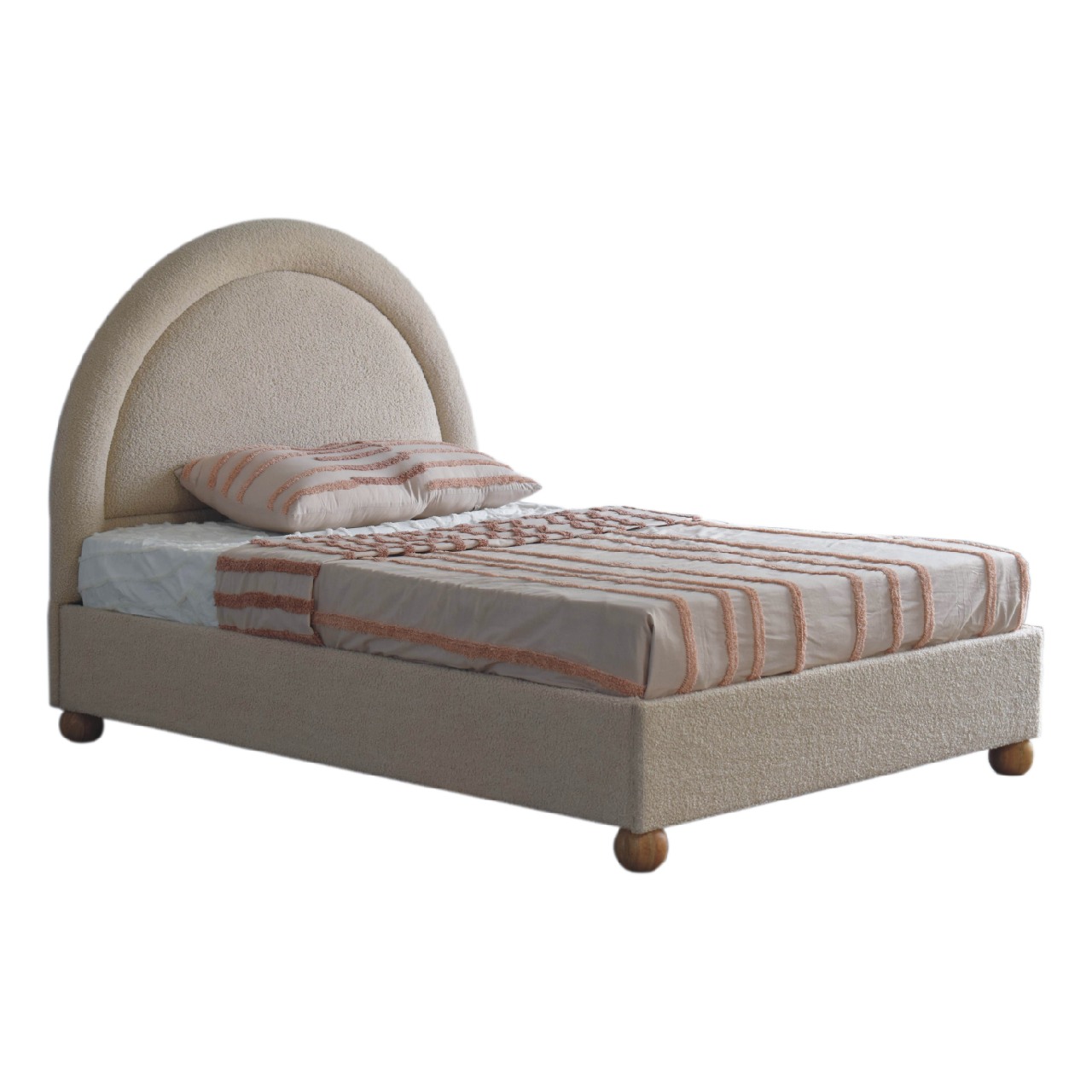 Cream Boucle Double Bed - Image 7
