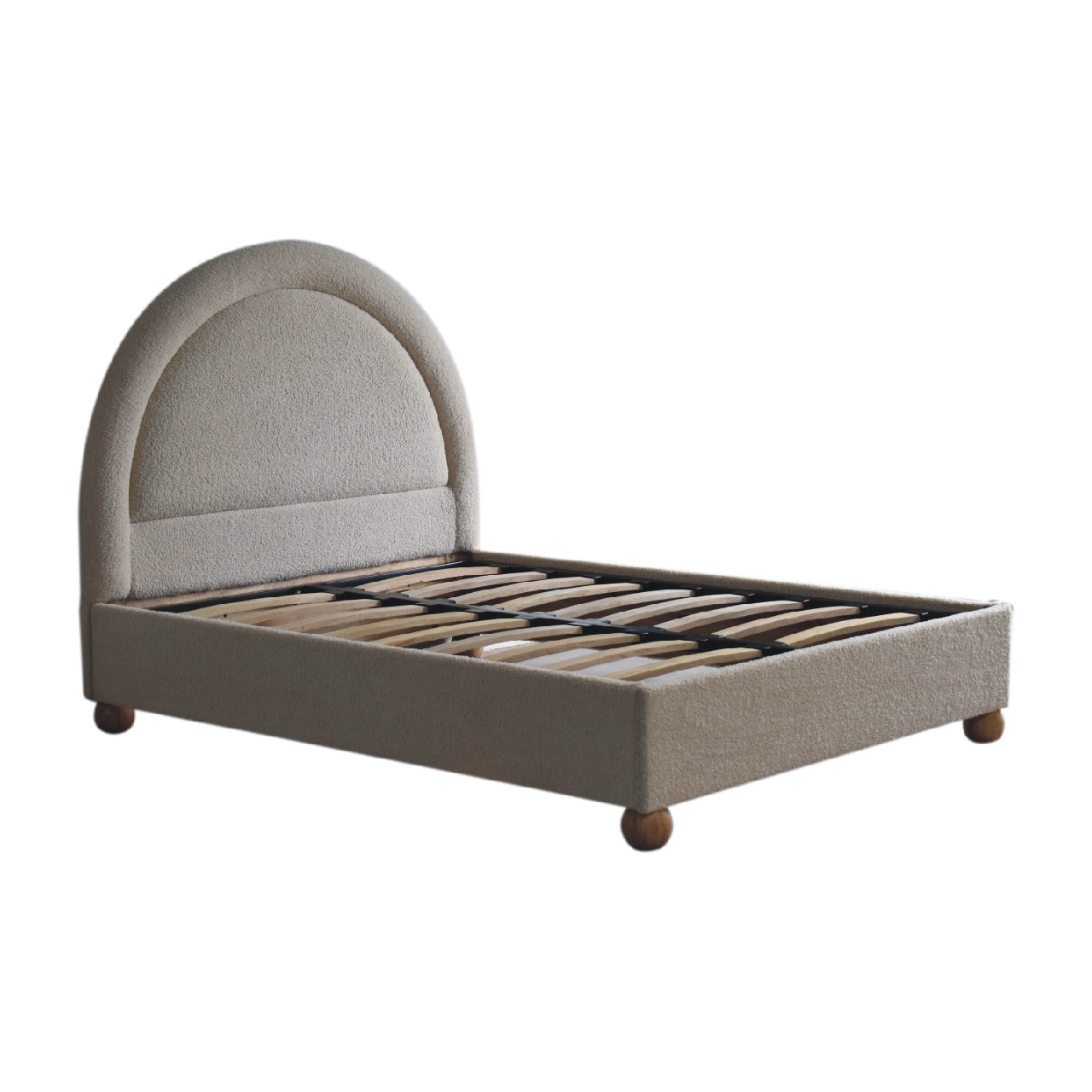 Cream Boucle Double Bed - Image 3