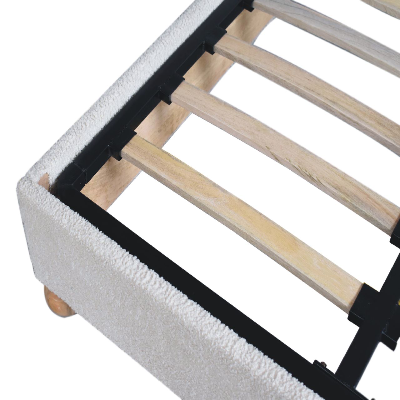 Cream Boucle Double Bed - Image 4