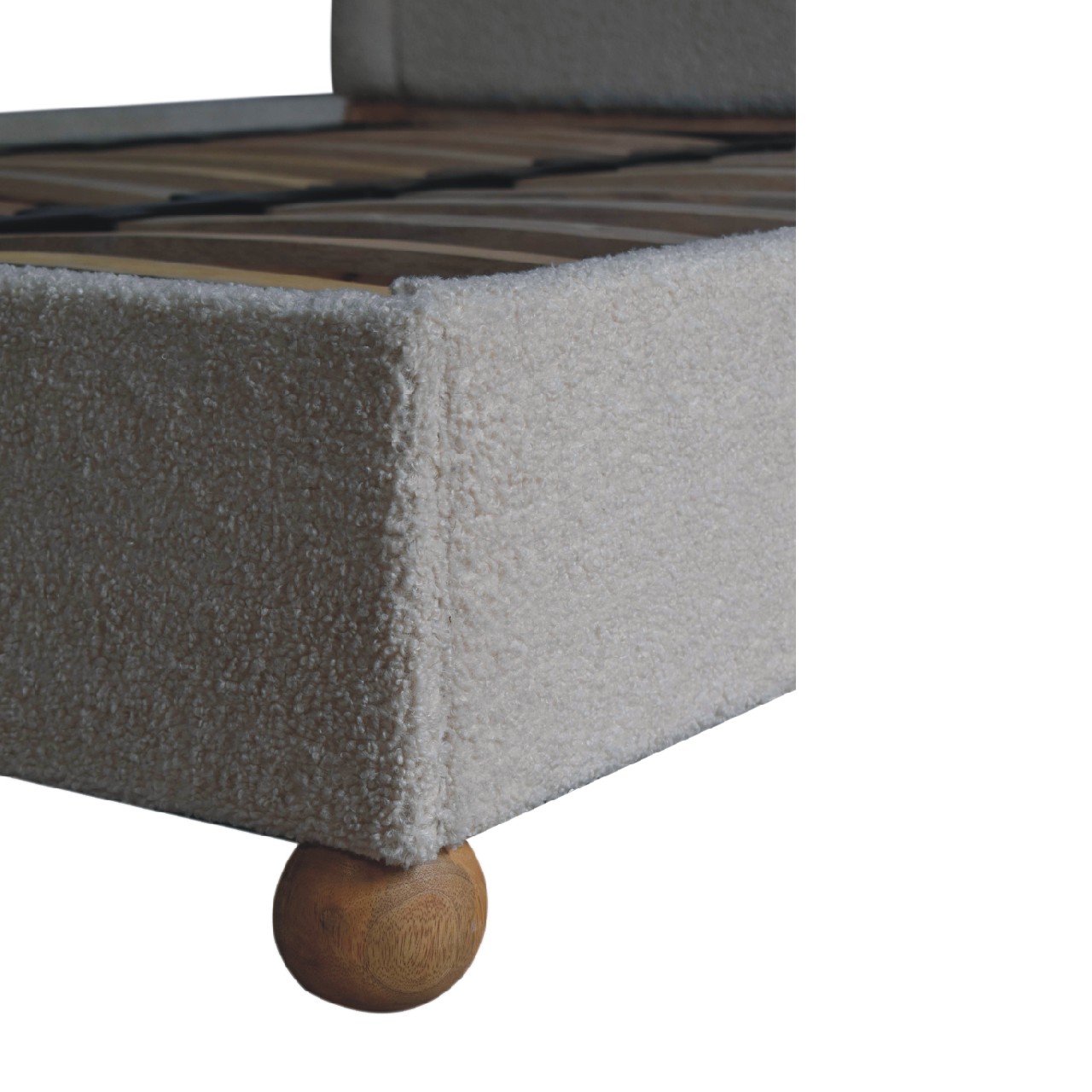 Cream Boucle Double Bed - Image 6